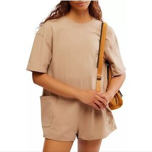 FP Movement Hot Shot Tee Romper ~ Mocha Latte